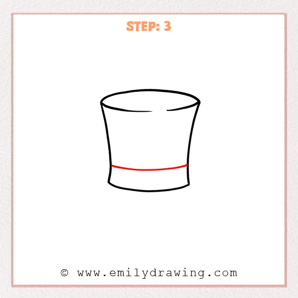 how to draw a top hat - Step 3